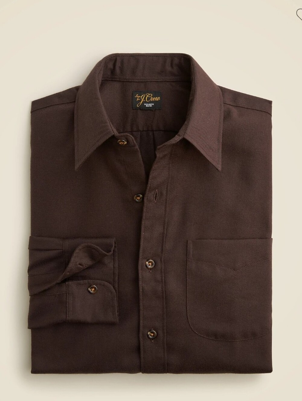 J Crew Cotton-cashmere blend shirt CC100 Size S Chocolate Brown NEW - Picture 3 of 7